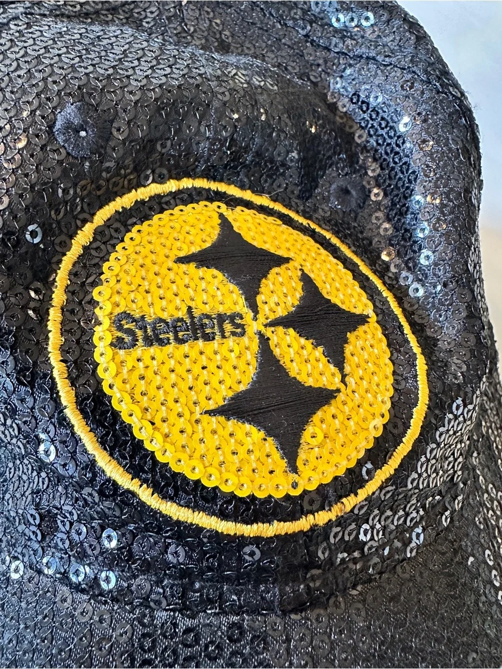 PINK Victoria's Secret Pittsburgh Steelers Black Sequin Baseball Hat